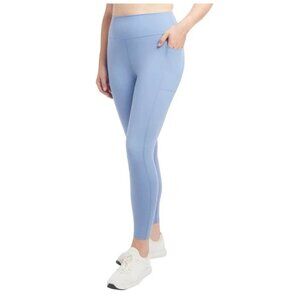 NEW Danskin Women's L Lightweight Tight 25" Inseam Yoga Leggings Blue